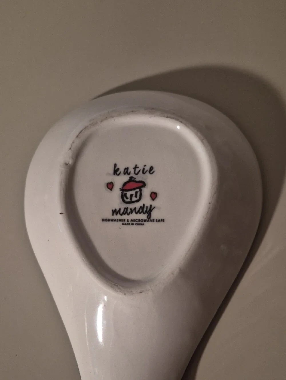 Keep Calm and Keep Stirring Ceramic Spoon Rest - White with Black Trim